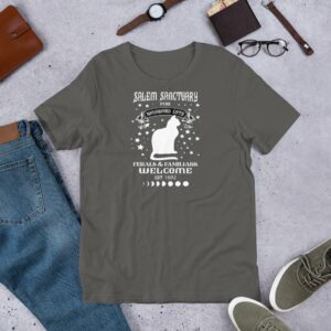 Salem Sanctuary For Wayward Cats 1962 Ferals and Familars Short-Sleeve Unisex T-Shirt - Image 8