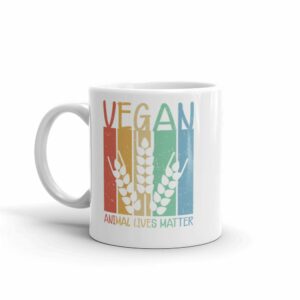Vegan Animal Lives Matter Vegetarian White Coffee Mugmug - Image 2