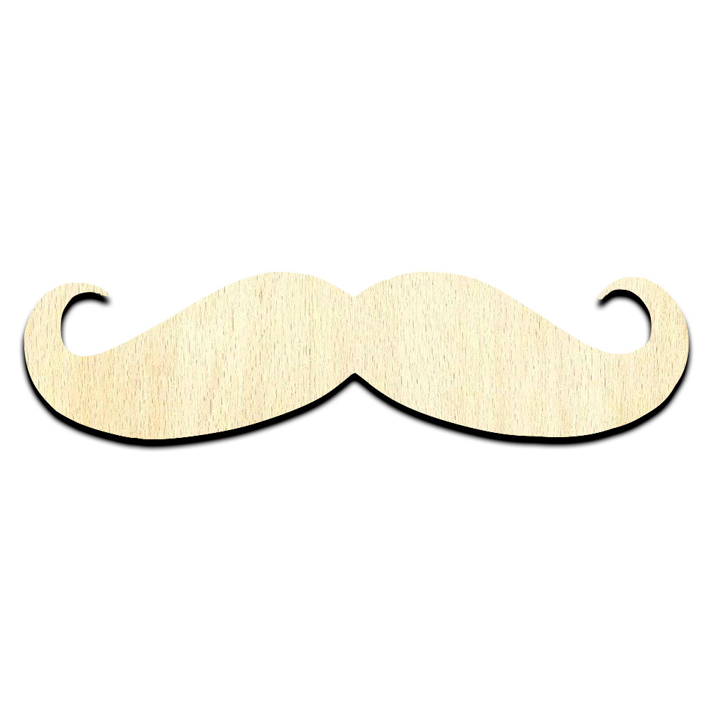 Mustache Cut Out Unfinished Wood Shape Craft Supply • Cosmic Frogs Vinyl